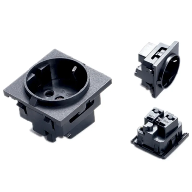 

1pcs E-08 Germany European AC Power Socket 16A 250V Korea Wiring Receptacle Power Outlet Schuko