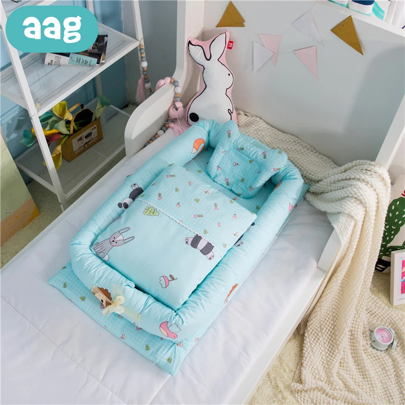 baby bed with pillow