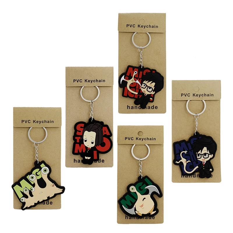5pcs/Set Kiseiju Anime Keychain Izumi Shinichi Soft PVC Pendant Keyring Rubber Strap/Mobile
