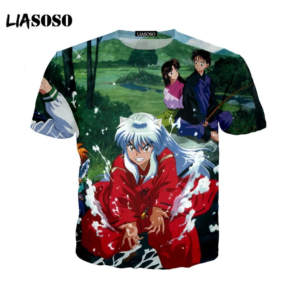 Maglietta Inuyasha XSLGOGO - Stampa 3D, Unisex, Girocollo, Manica Corta, 100% Poliestere