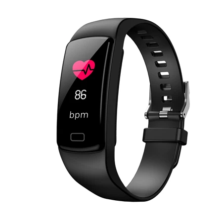 Умный Браслет Y9, трекер активности, фитнес-браслет, пульсометр, кровяное давление, часы, напульсники для смартфона, Smartband - Цвет: Черный