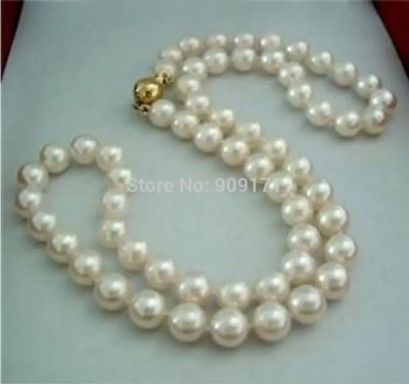 

Free Shipping>>18" Natural 8-9MM White Akoya Pearl Necklace 14K Clasp Jewelry AA