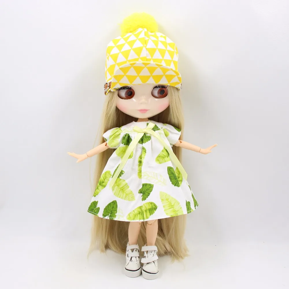 Blyth doll icy bjd licca желтая шляпа зеленое платье одежда Чулки Нижнее белье