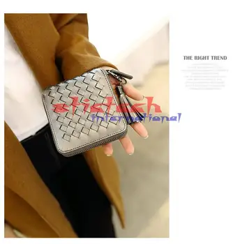 

by dhl or ems 20pcs Europe Tide Kninting PU Leather Women clutches Purse Fringed Fashion tassels Double Zipper Short Wallet