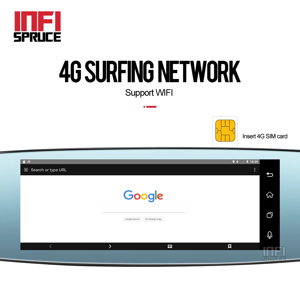 Infispruce 7 &quot4G Автомобильный видеорегистратор зеркало Автомобильная камера GPS Bluetooth