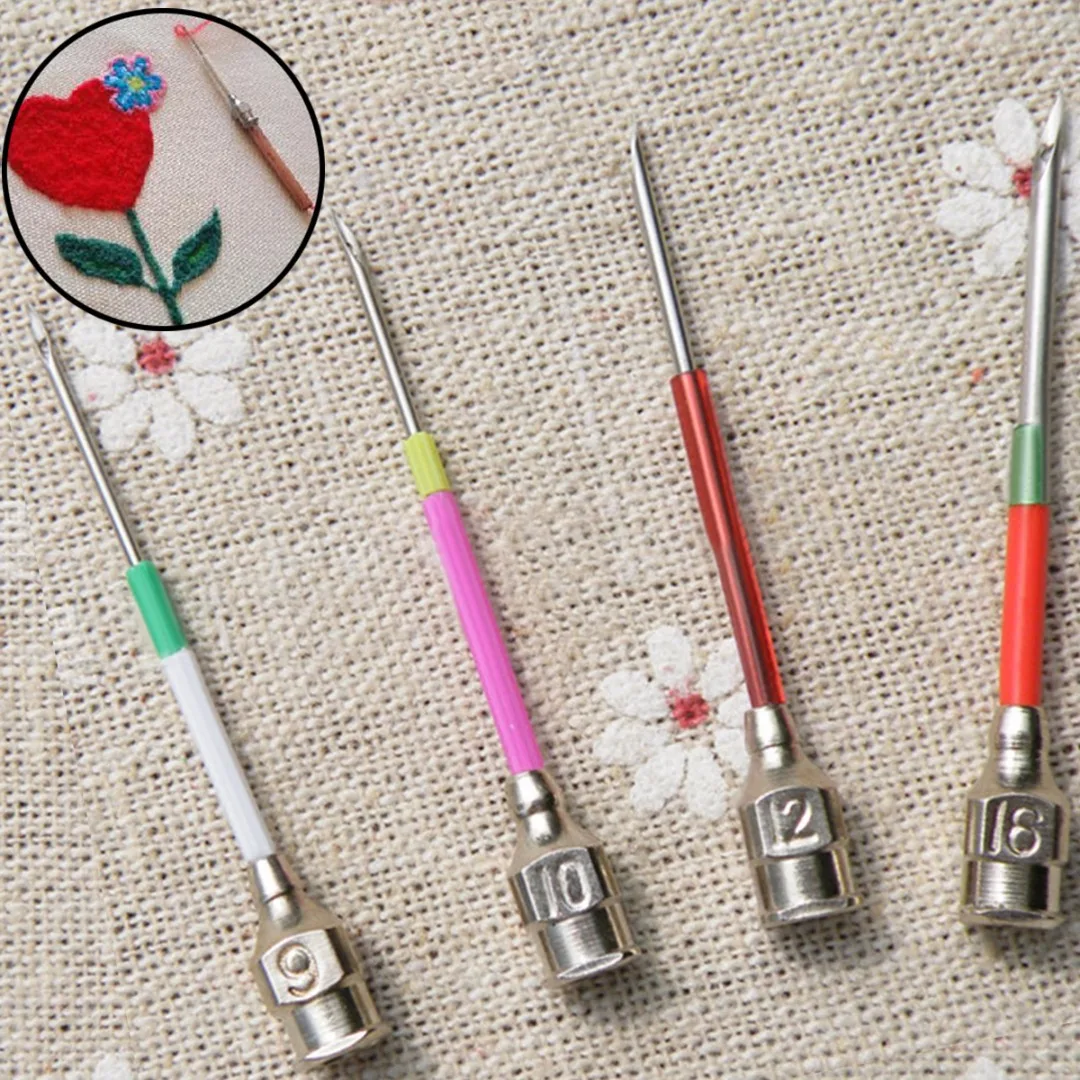 4pcs/set Newest Embroidery Stitching Punch Needle Handmade Sewing Tool 9# 10# 12# 16#