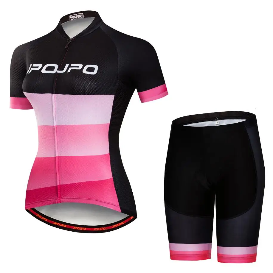Pro с коротким рукавом женский Велоспорт Джерси Набор велошорт волосипедный костюм Ropa Велосипедное Джерси Ciclismo Одежда для велосипеда фиолетовый - Цвет: 1