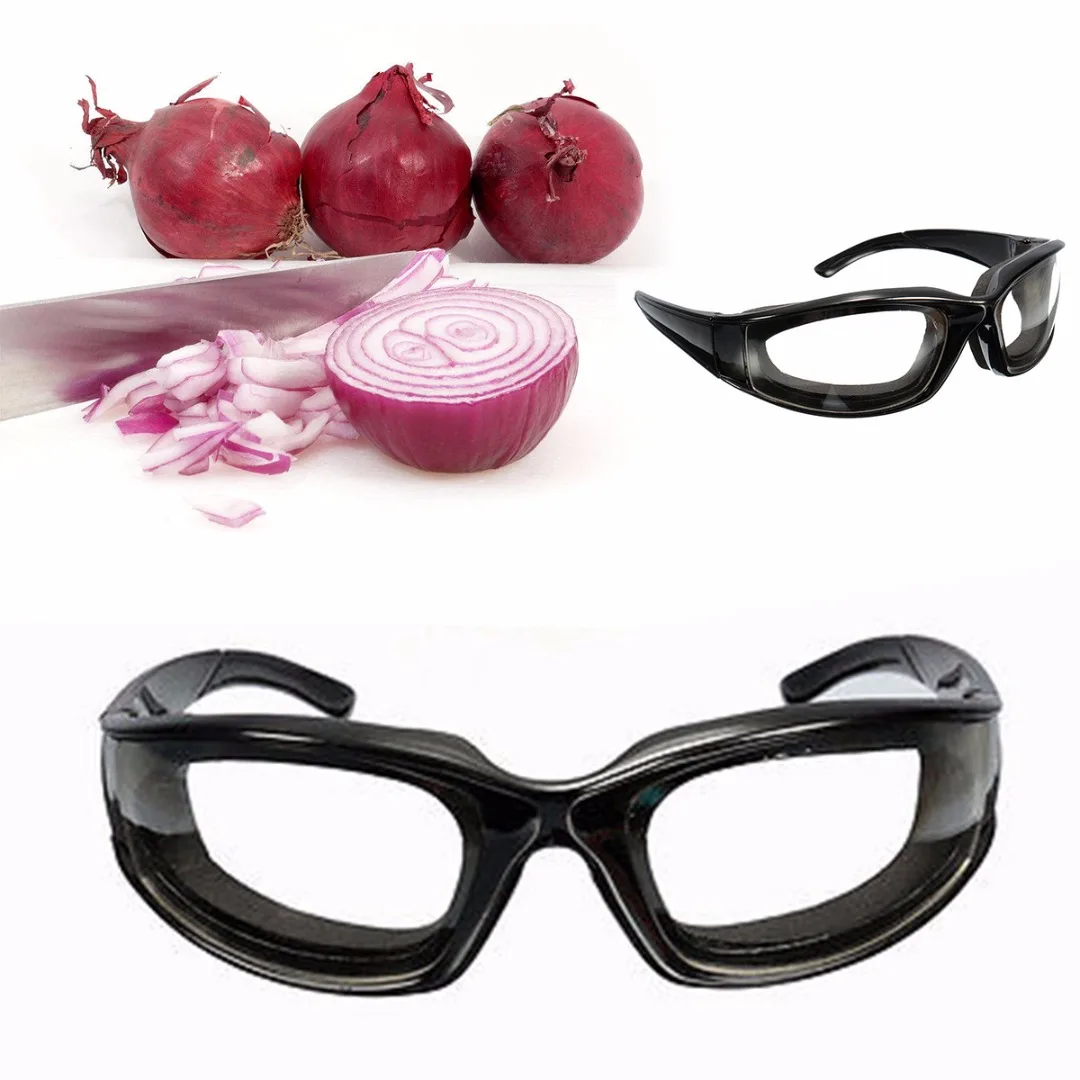 Black Tears Free Onion Goggles Glasses Kitchen Slicing Eye Protect Built In Sponge