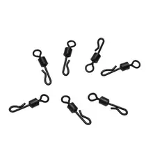 

25Pcs/Lot Large Long Body Q-Shaped Black Quick Change Swivels for Carp Fishing Accessories Size 4# Fishing Terminal Tackle Pesca