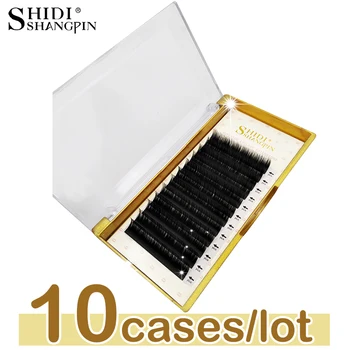 

SHIDISHANGPIN 10Pcs/Lot 12rows B/C/D Curl Mink Eyelash Extension Individual Eyelashes Makeup False Eyelashes Extension Cilia
