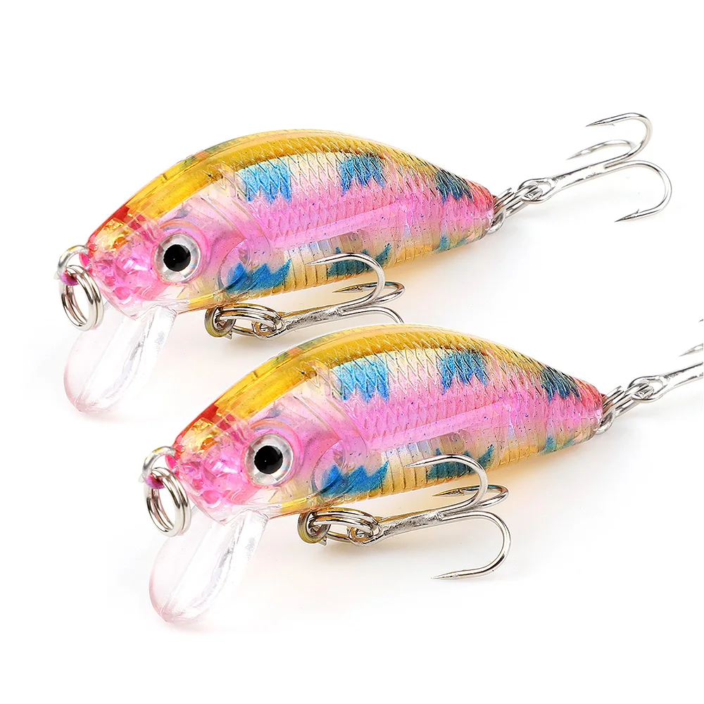 DONQL 2pcs/lot Minnow Fishing Lure 4.4cm 3.6g Wobblers Crankbait Artificial Hard Baits Topwater Floating Fishing Tackle