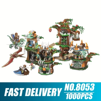 

Building blocks 8053 Compatible lepining jurassic world Dinosaur Tribe Bricks Diplodocus escape figures toys for children