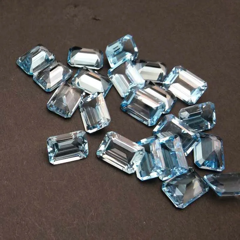 Tbj natural sky topaz oct10*14 ard 9ct for 925 sterling silver jewelry mounting 100% natural sky topaz loose gemstones loose gemstones