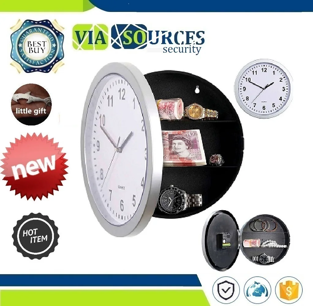 

Office Security Safe Money Stash Jewellery Stuff Container Clock Creative Hidden Secret Storage Wall Clock Home Decroation