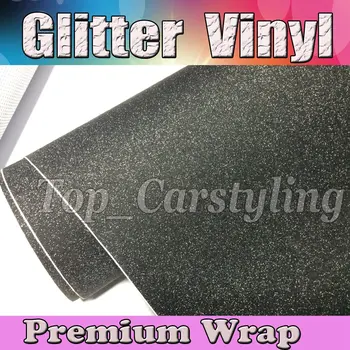 

Black Frosted Glitter Sparkle Vinyl Car Wrap Sticker with Air bubble Free Decal CARS * LAPTOPS * FURNITURE1.52x30m/Roll 5x98ft