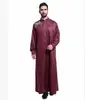 1pcs/lot Muslim Islamic Clothing for men Arabia Embroidery adult jubba thobe male polester long casual jubba thobe