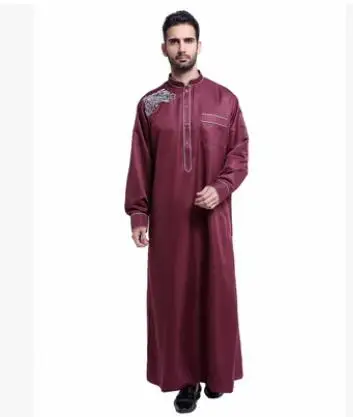 1 шт./лот мусульманская одежда для мужчин Arabia вышивка взрослых jubba длинный