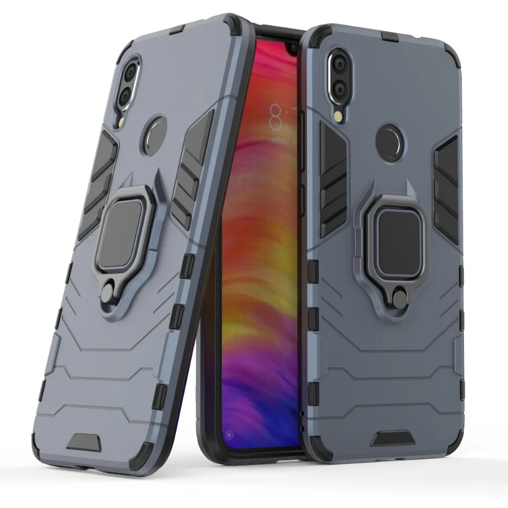 

Armor Car Holder Magnet Ring Phone Case Silicon Cover On For Xiaomi Redmi Note 7 8 Pro Note7 Note8 7Pro 8Pro Global 32/64/128 GB