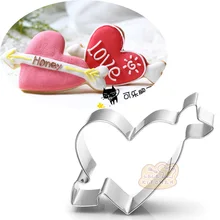 10 шт., Свадебный Металл, сердечки, формочки для печенья Patisserie gateau, бисквитные формы, украшения для кексов, кондитерский инструмент ручной работы, подарок на день Святого Валентина