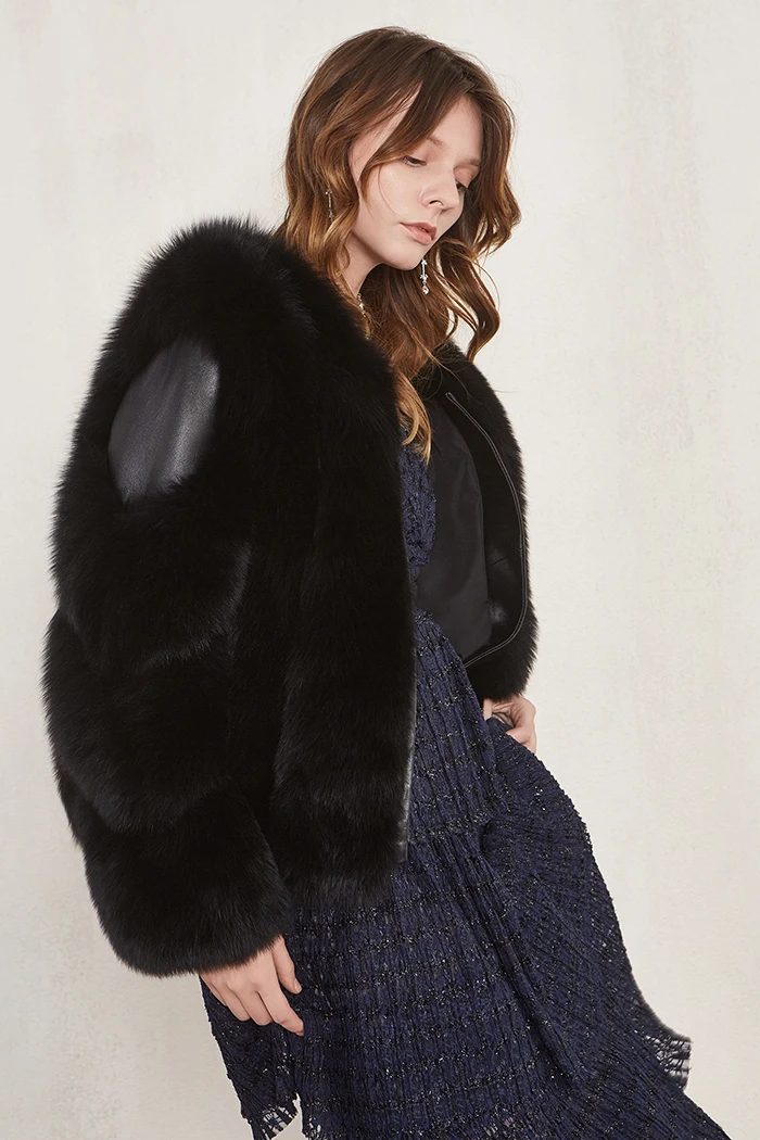 

Winter Jacket Women Brand 2019 Parka Real Fox Fur Coat Natural Sheepskin Genuine Leather Bomber Jacket Korean Streetwear Luxury