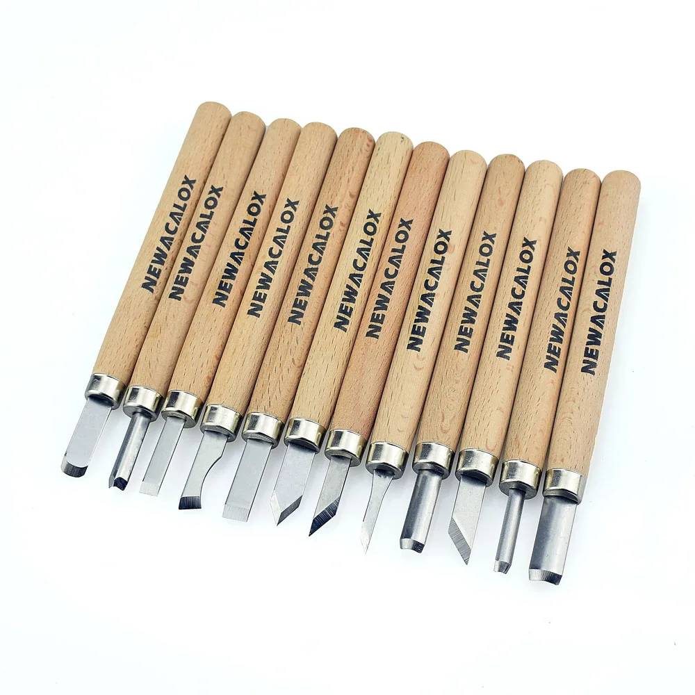 12pcs Woodcut Knife Scorper Wood Carving Tools Woodworking ...