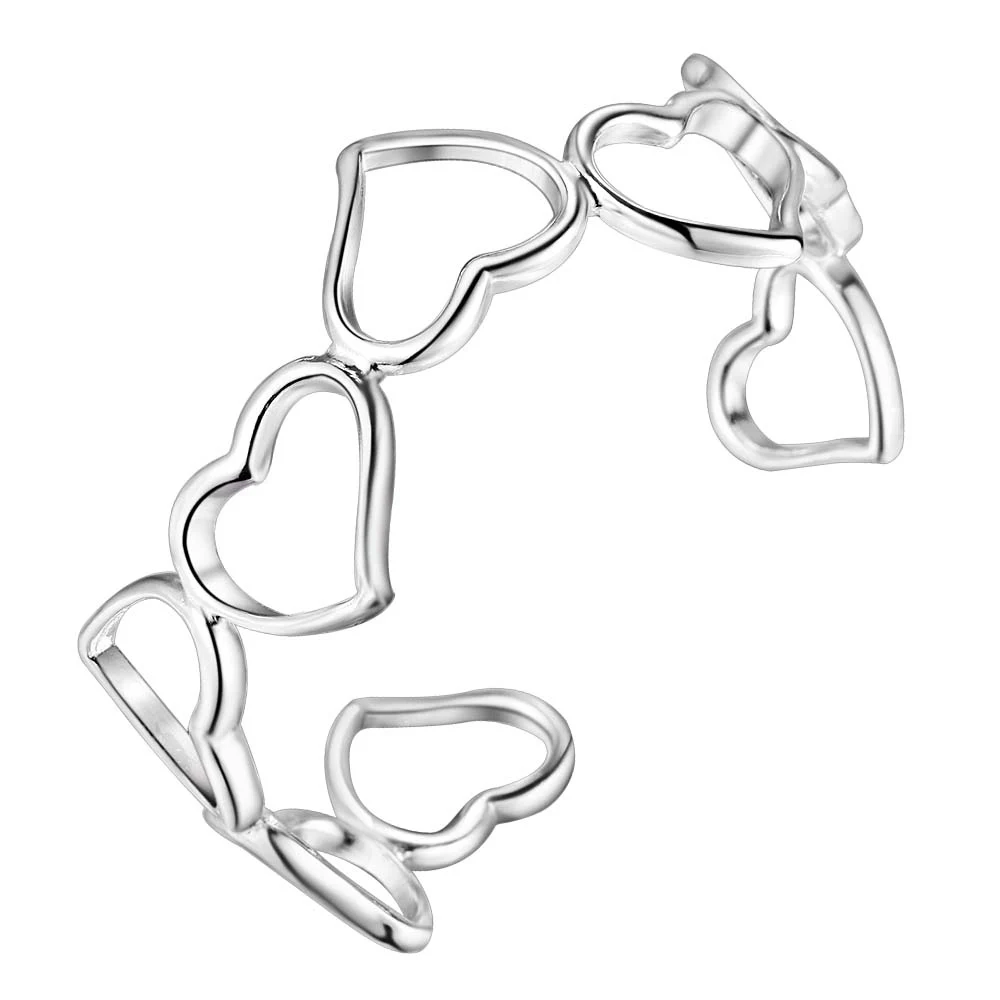 Stainless Steel Bracelets For Women Heart Shape Love Bangle Bracelet open adjustable Femme AS084 | Украшения и аксессуары