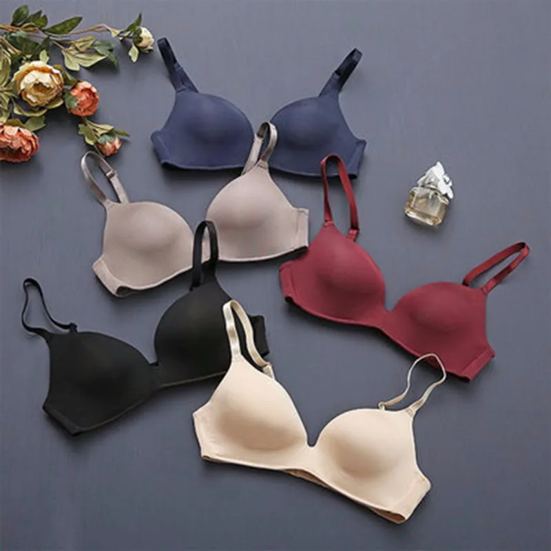  GUMPRUN Solid Color Wireless Bra Sexy Lingerie Comfortable Adjusted Bralette Seamless Push Up Bras 