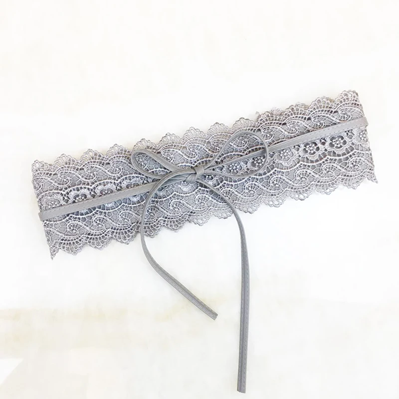 B&N Spring Elegant Solid Women Lady's Fashion Soft Lace Wide Belt Self Tie Wrap Around Waist Band For Women Wedding Dress Up2123132