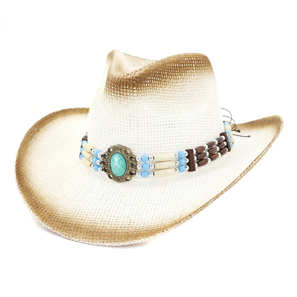 Ковбойская соломенная шляпа для женщин и мужчин, ковбойские шляпы ручной работы для леди с кисточками, летние западные шапки Sombrero Hombre Lifeguard# Zer - Цвет: White