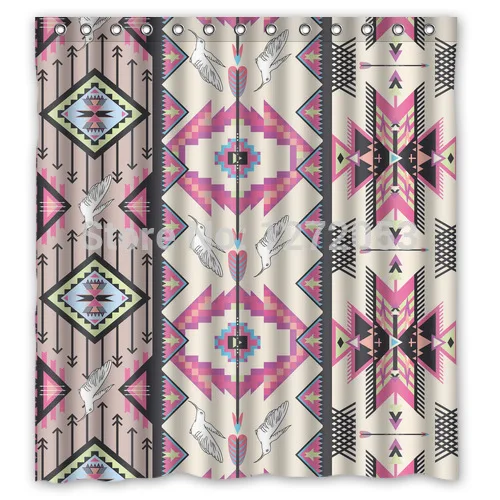 2014 New Arrival Personalized Aztec Pattern 66 x 72 Inches Custom Waterproof Bathroom Shower Curtain U3988048 | Дом и сад