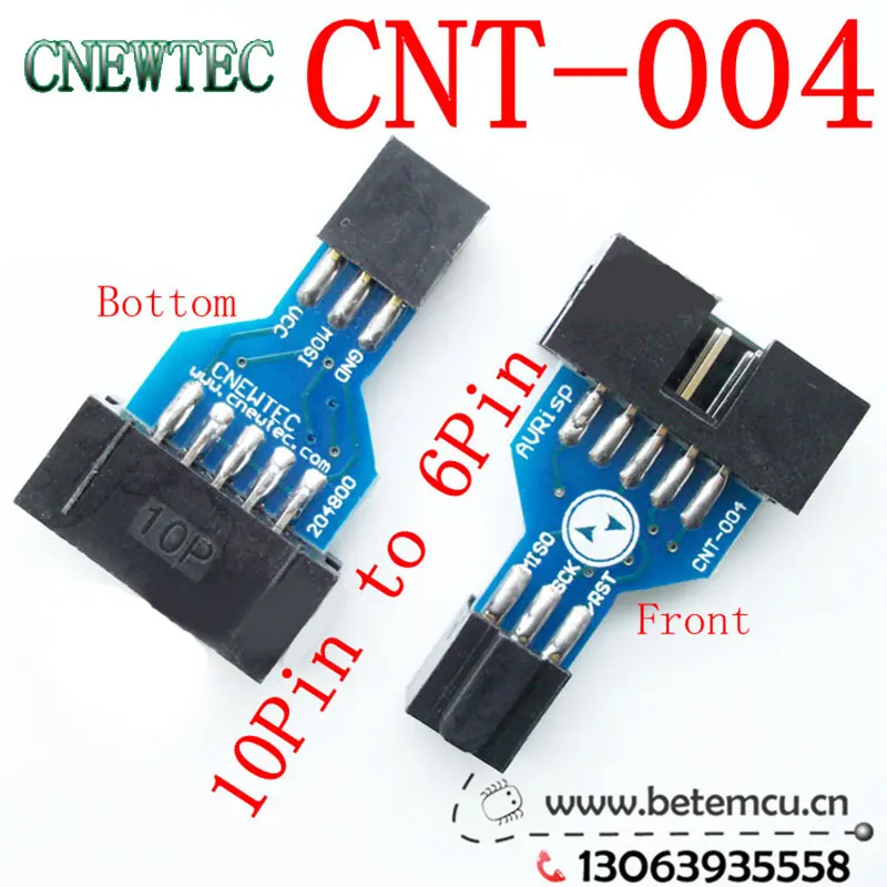 

1pcs Smaller 10Pin to 6Pin Adapter Board for AVRISP MKII USBASP STK500 High Quality CNT-004