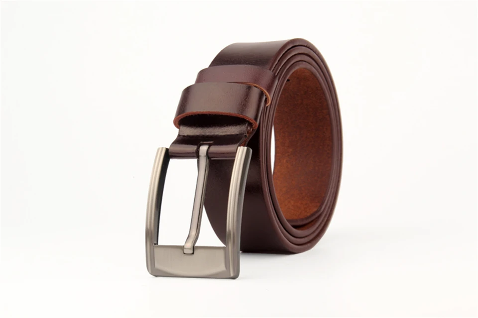 Men's Vintage Genuine Leather Metal Pin Buckle Belt