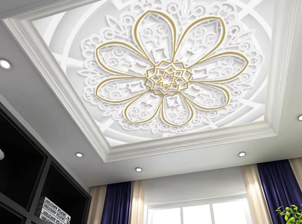 

Simple Ceiling Murals Wallpaper Custom European Style papel de parede 3d Ceiling Nonwovens Background Wall