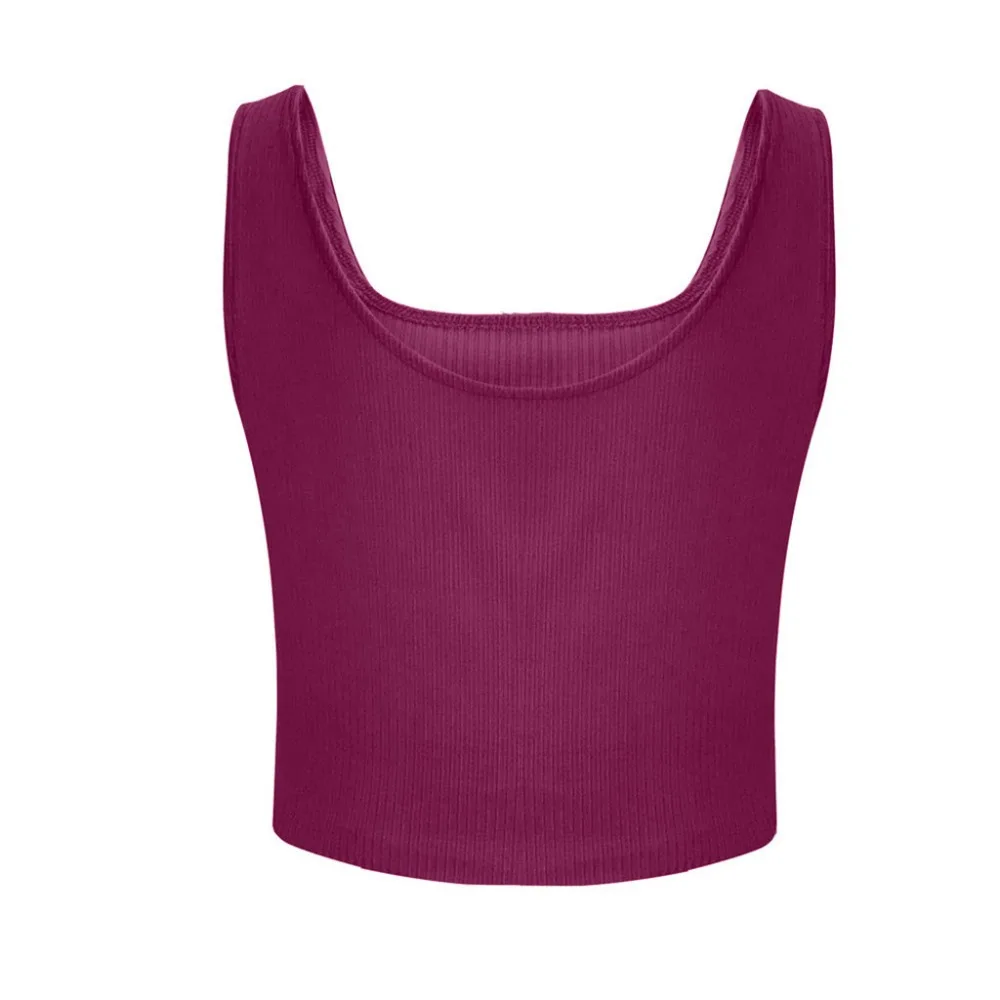 Womens Sexy Casual Slim Sleeveless Tank Tops Vest Solid Color Crop Top For Ladies Fitness Vest Women Clothing Tops Ladies TT3