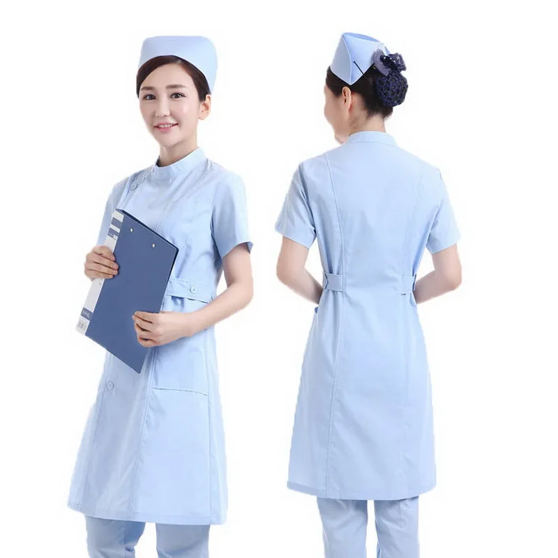 Медицинская одежда, одежда для работы, одежда для медсестер, белая, розовая, синяя летняя одежда с короткими рукавами