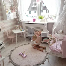 120 см детские коврики для игр, круглые ковры, хлопковые коврики для игр, одеяло для ползания новорожденных, напольный ковер, декор детской комнаты