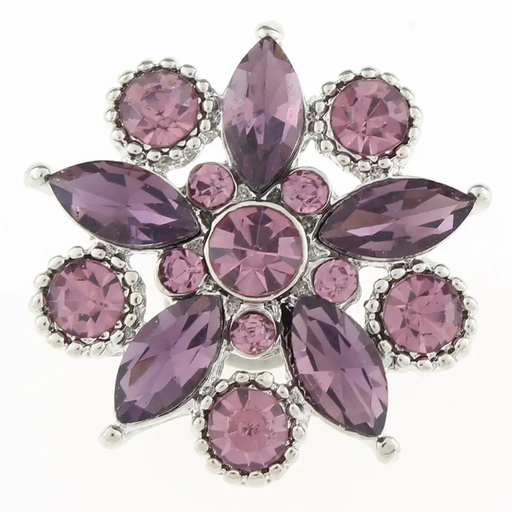 Jayna Lee 18mm 20mm Purple Crystal Snap Charm Pops Fit Ginger Snaps Interchangeable Jewelry for women men gifts GJS1098 | Украшения и