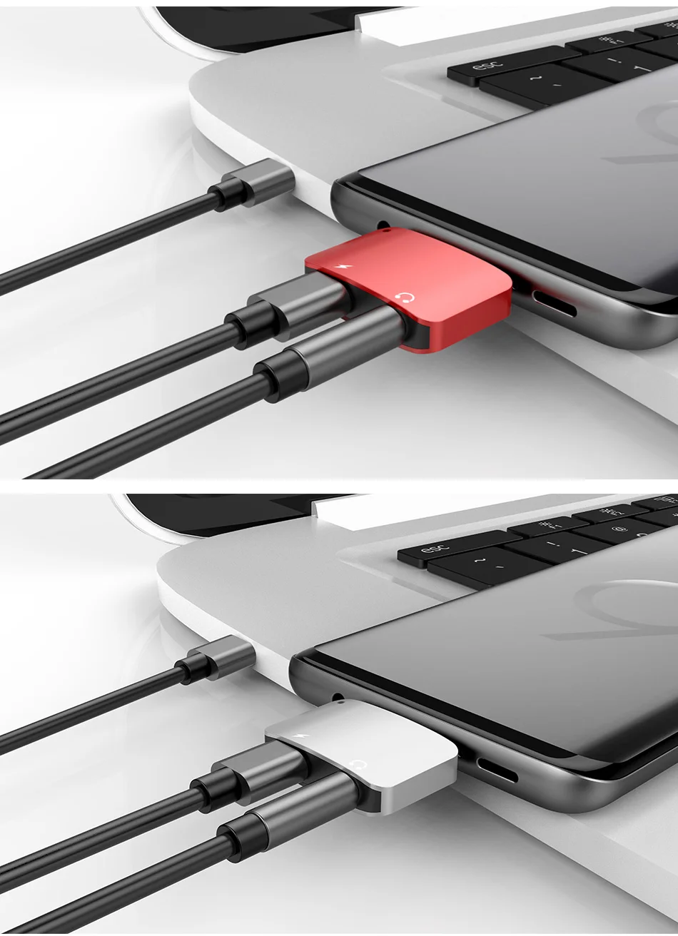 !ACCEZZ 2 in 1 Usb Type C to 3.5mm Aux Audio And Charger Adapter For Xiaomi 6 Nubian n17 Charge Headphone Jack Connect Splitter (9)