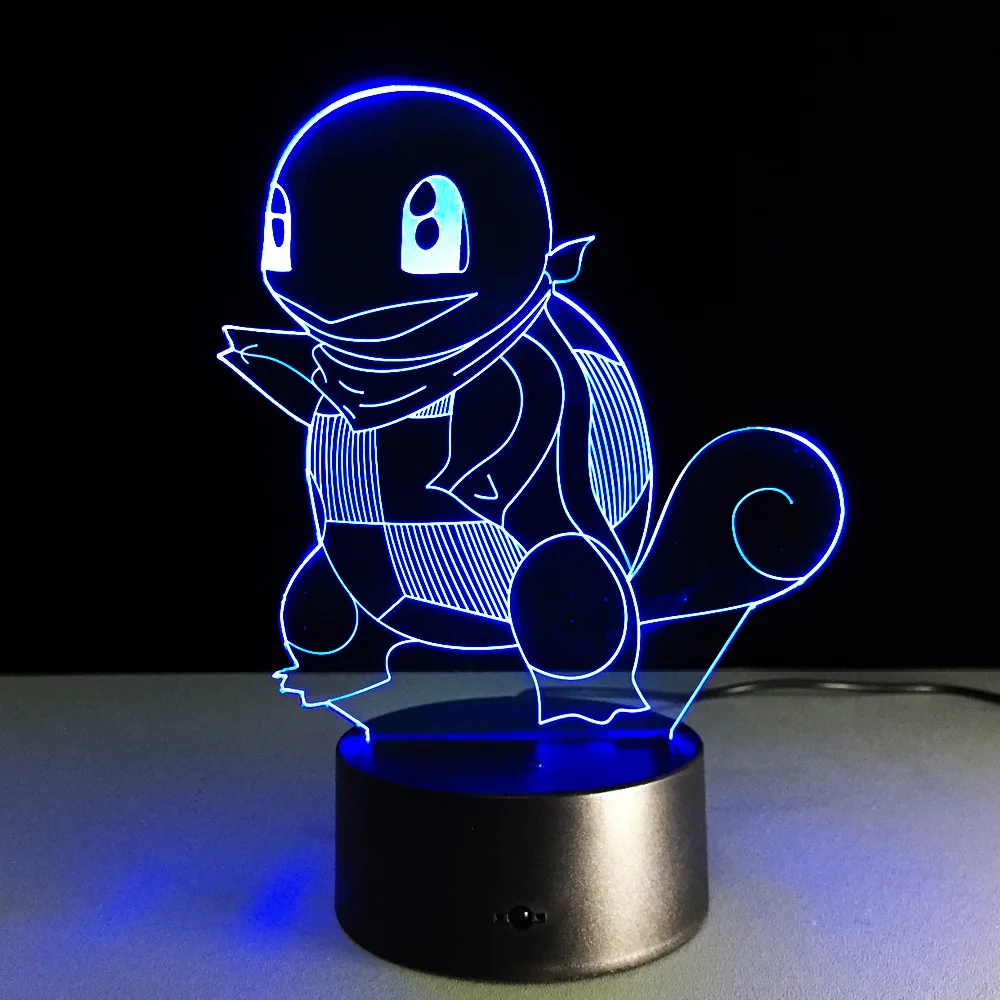 

Hot Novelty 3D Led Night Light Pikachu Pokemon go USB Touch Switch Table Illusion lamp Lamp Luminaria de Mesa Home Decor Gifts
