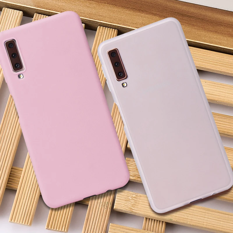 

Color TPU Silicone Case For Samsung Galaxy A7 A6 A8 Plus A5 A9 Star Lite A8S A6S Silm Matte Case For Samsung A6 A8 Plus A7 Cover