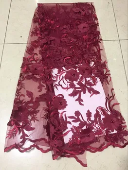 

2018 3D french lace fabrics with beads african laces fabrics high quality 2018 french Net voile lace fabric for wedding laces-35