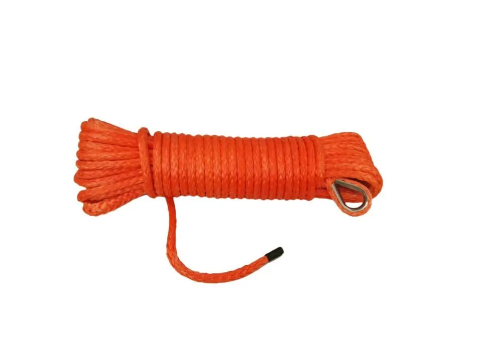 6 ملليمتر * 15 متر البرتقال كابل ونش الاصطناعية حبل ، off road حبل ، atv الونش الخط ، البلازما حبل