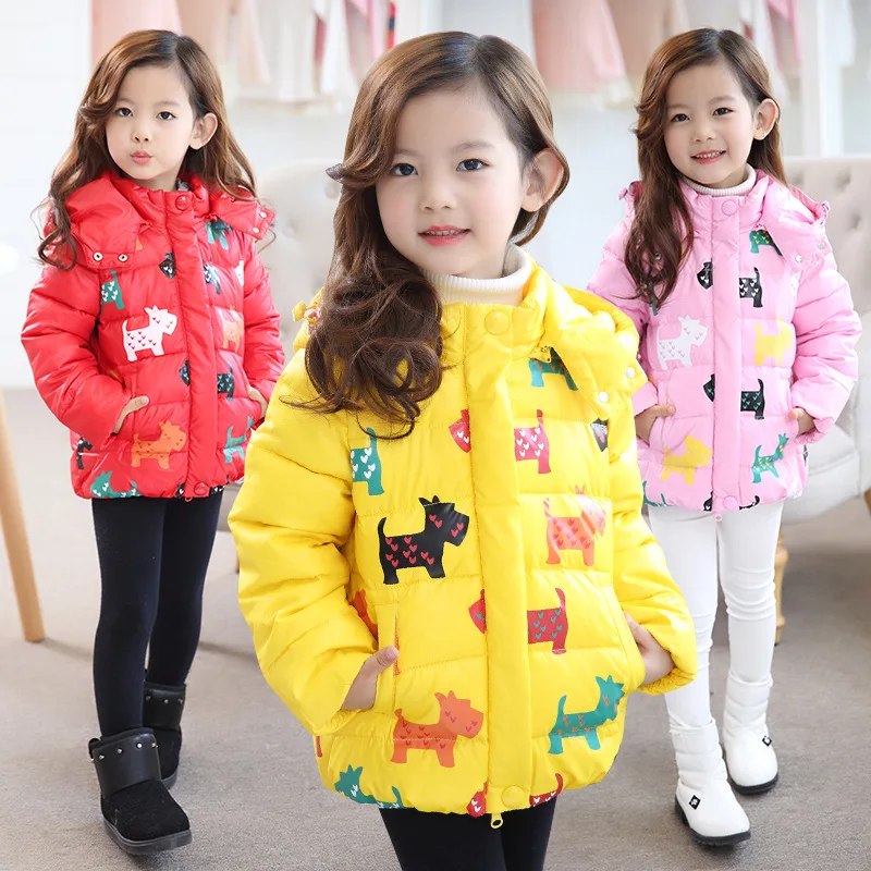 2018 Новый Детская одежда осень-зима Мода милый щенок хлопковые Пиджаки для маленьких девочек корейские девушки мультфильм повседневные