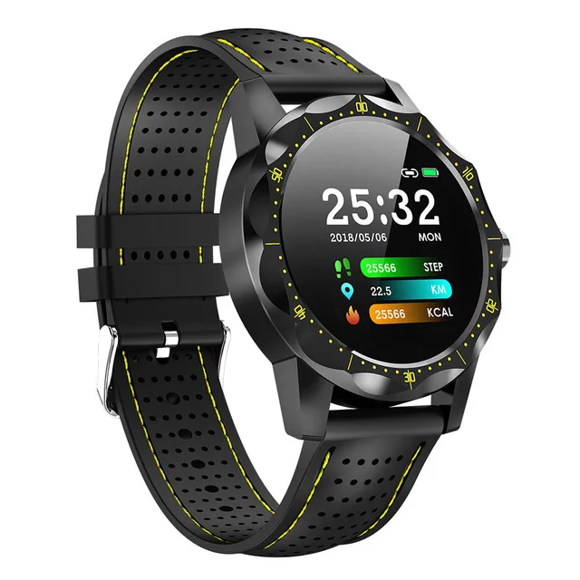 MNWT Смарт-часы IP68 Водонепроницаемый фитнес-трекер монитор сердечного ритма кровяное давление женские мужские часы Смарт-часы для Android IOS - Цвет: Black Yellow