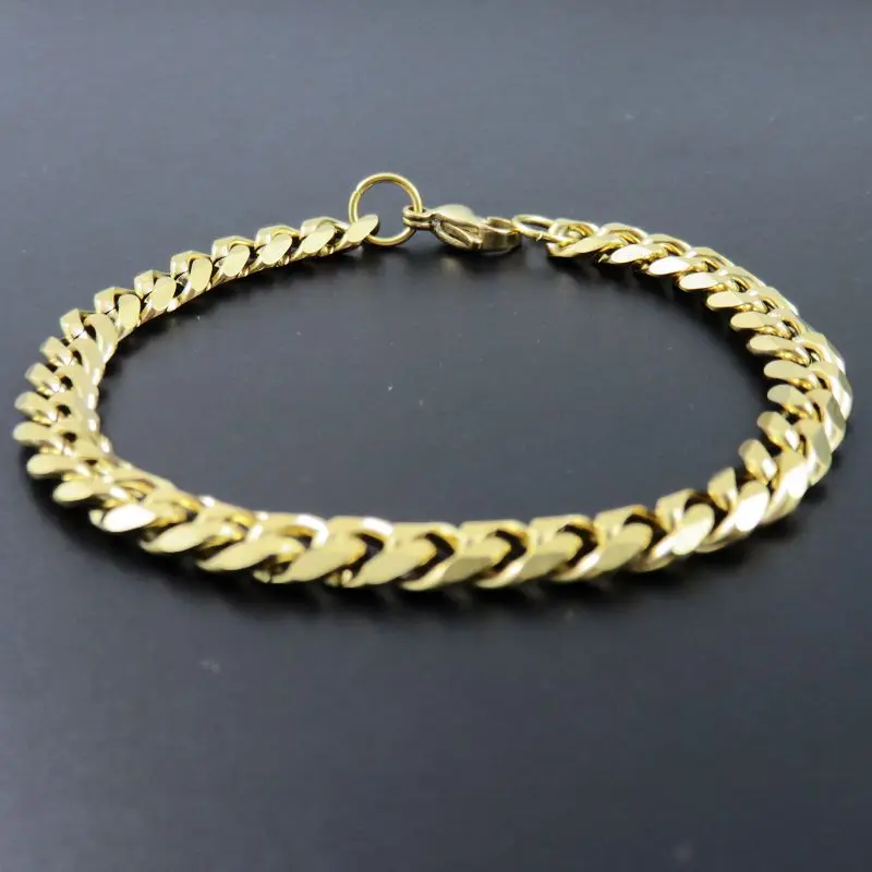 21-27 см золотой браслет из нержавеющей стали и браслет шнурок Веревка Шарм цепной браслет мужской браслет модные ювелирные изделия UOK999