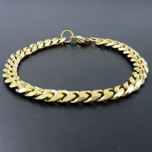 21-27 см золотой браслет из нержавеющей стали и браслет шнурок Веревка Шарм цепной браслет мужской браслет модные ювелирные изделия UOK999