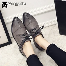 Осенние брендовые туфли-оксфорды; женская обувь на толстой подошве с острым носком и шнуровкой, резьба Буллок; кожаные туфли дерби в консервативном стиле; женская обувь на плоской подошве с вырезами