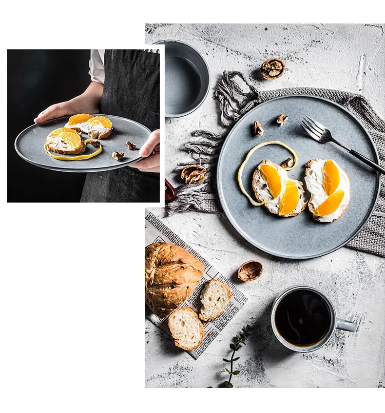 ANTOWALL Nordic керамика столовая посуда плоская тарелка блюдо Простой Круглый Западный блюда для бифштекса плиты чай поддон для хранения