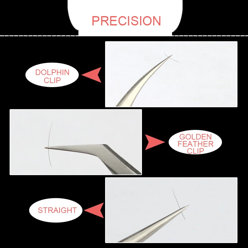 1 шт. Пинцет для ресниц из нержавеющей стали, пинцет для накладных ресниц, пинцет для наращивания ресниц с острым зажимом, профессиональный инструмент