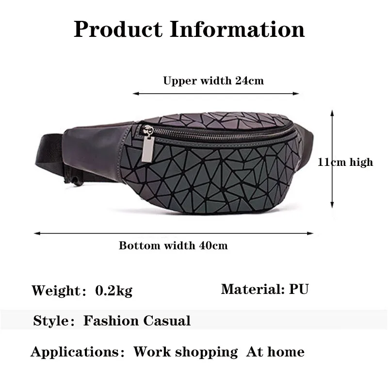 Сумка талии поясная сумка тренд геометрия банановая сумка мужская грудная сумка флуоресцентные бедра сумка сумка